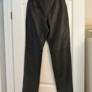 Hugo Buscati Black Leather Dress Pants